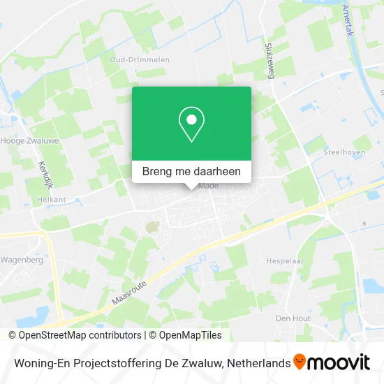 Woning-En Projectstoffering De Zwaluw kaart