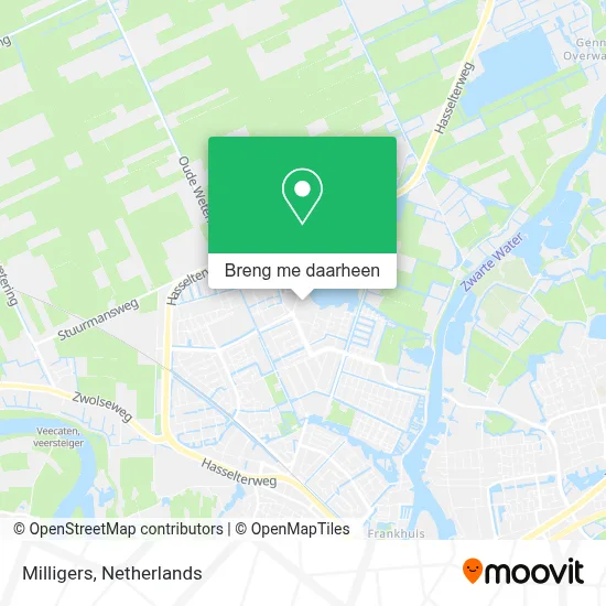 Milligers kaart