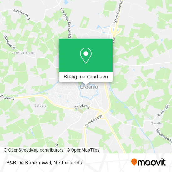 B&B De Kanonswal kaart