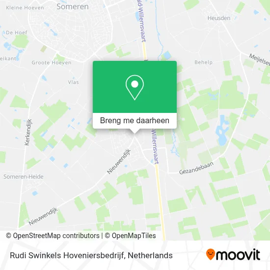 Rudi Swinkels Hoveniersbedrijf kaart