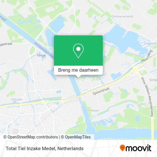 Total Tiel Inzake Medel kaart