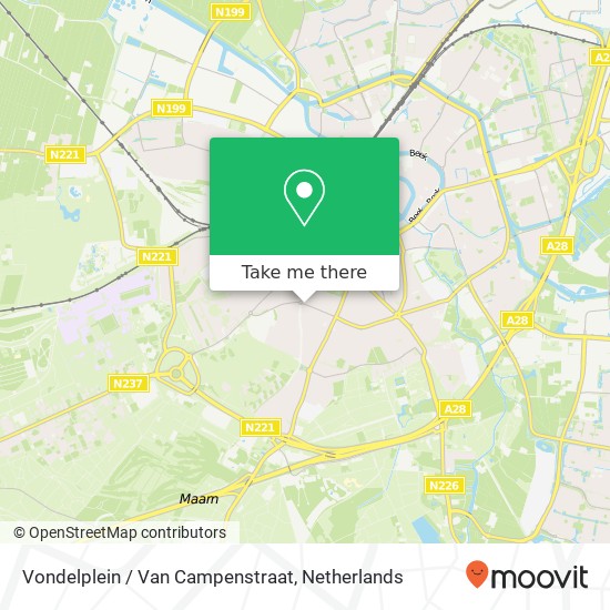 Vondelplein / Van Campenstraat kaart