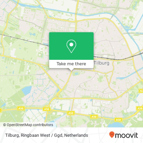 Tilburg, Ringbaan West / Ggd kaart