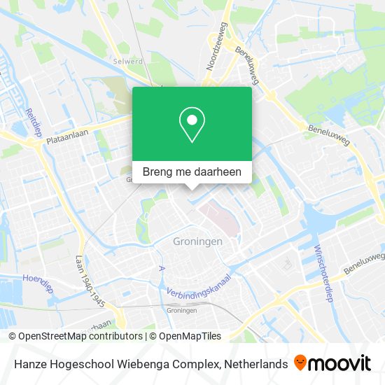 Hanze Hogeschool Wiebenga Complex kaart