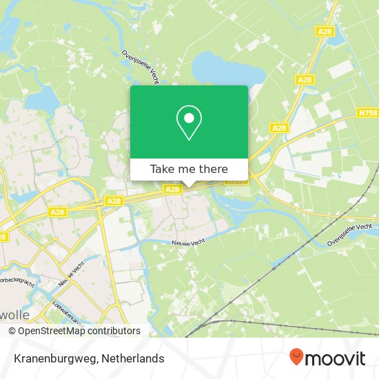 Kranenburgweg kaart