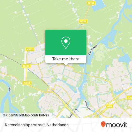 Karveelschipperstraat kaart