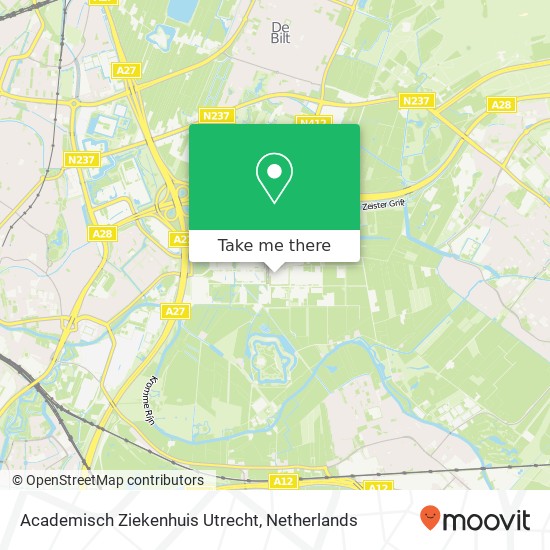 Academisch Ziekenhuis Utrecht kaart