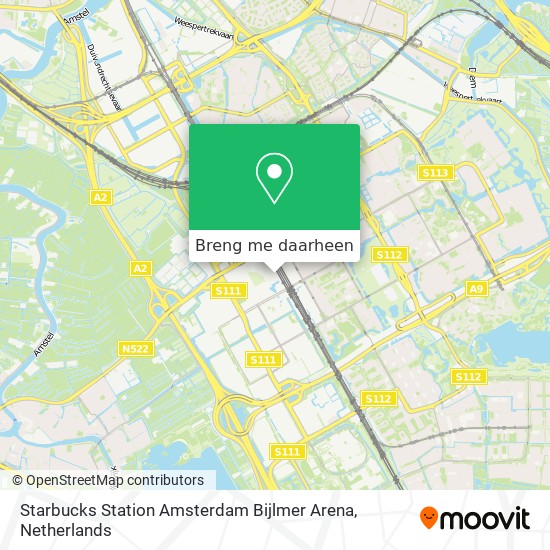 Starbucks Station Amsterdam Bijlmer Arena kaart