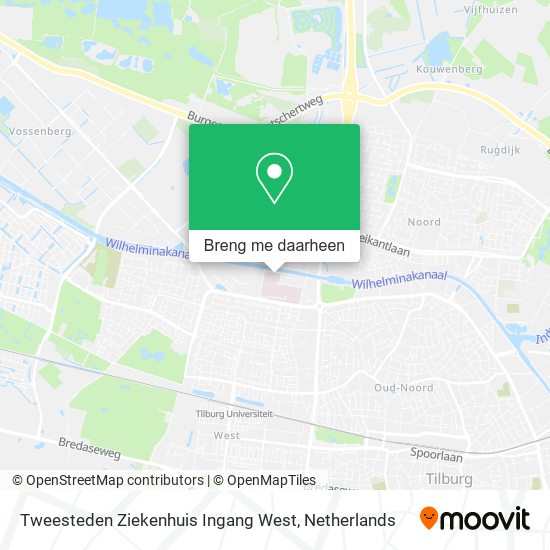 Tweesteden Ziekenhuis Ingang West kaart