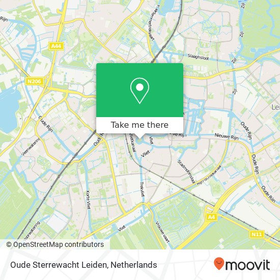 Oude Sterrewacht Leiden kaart