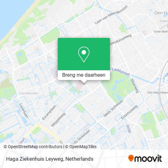 Haga Ziekenhuis Leyweg kaart