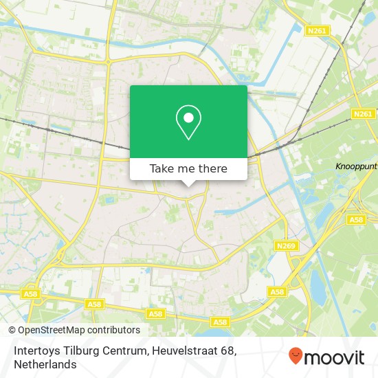 Intertoys Tilburg Centrum, Heuvelstraat 68 kaart