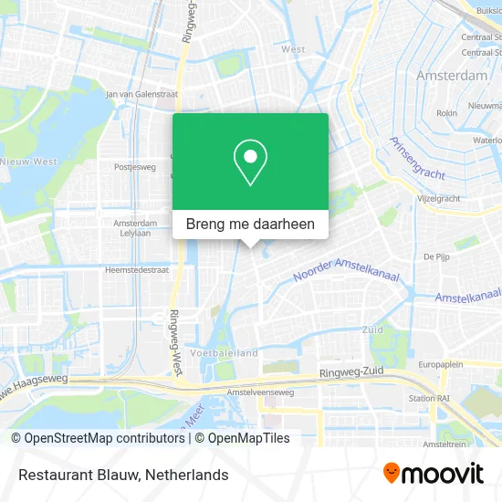 Restaurant Blauw kaart