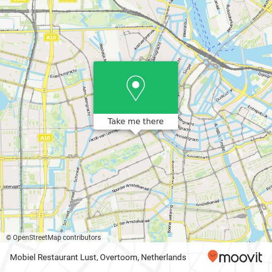 Mobiel Restaurant Lust, Overtoom kaart