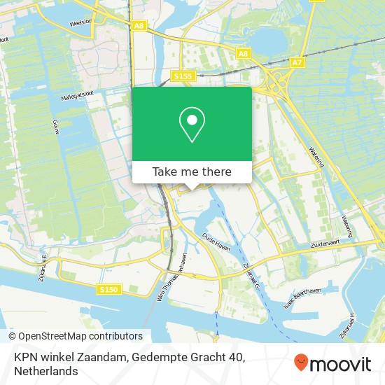KPN winkel Zaandam, Gedempte Gracht 40 kaart