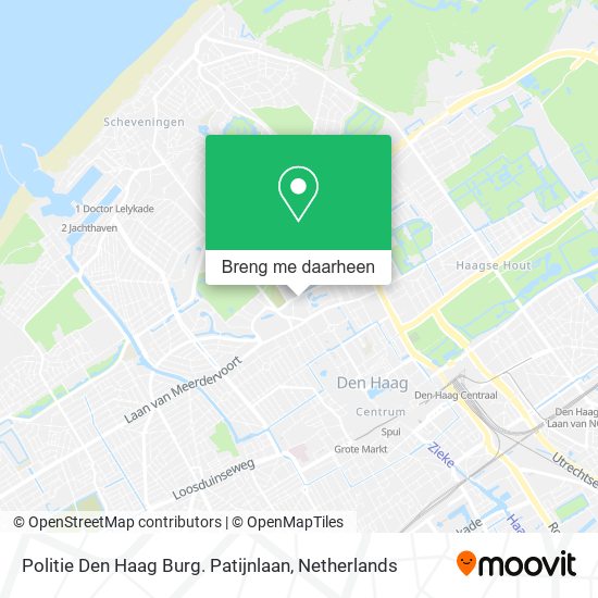 Politie Den Haag Burg. Patijnlaan kaart