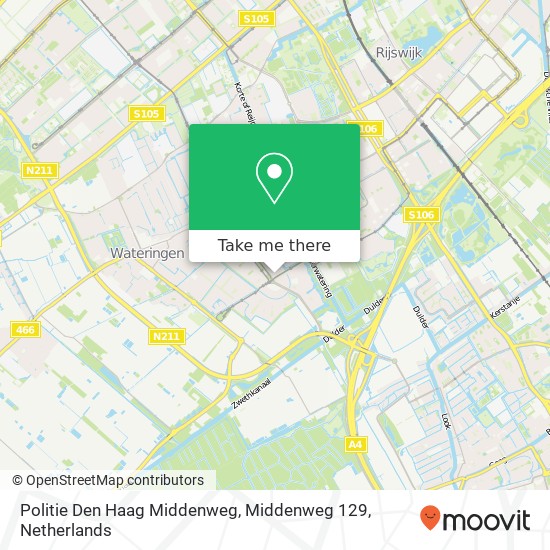 Politie Den Haag Middenweg, Middenweg 129 kaart