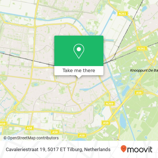 Cavaleriestraat 19, 5017 ET Tilburg kaart
