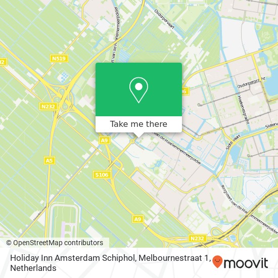 Holiday Inn Amsterdam Schiphol, Melbournestraat 1 kaart