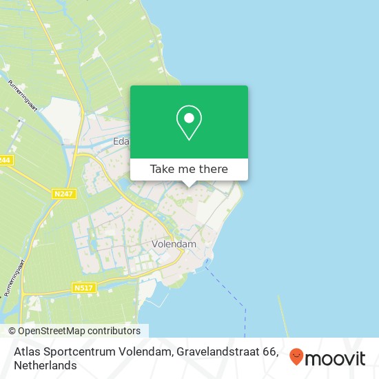 Atlas Sportcentrum Volendam, Gravelandstraat 66 kaart