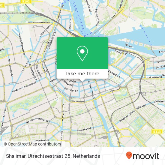 Shalimar, Utrechtsestraat 25 kaart