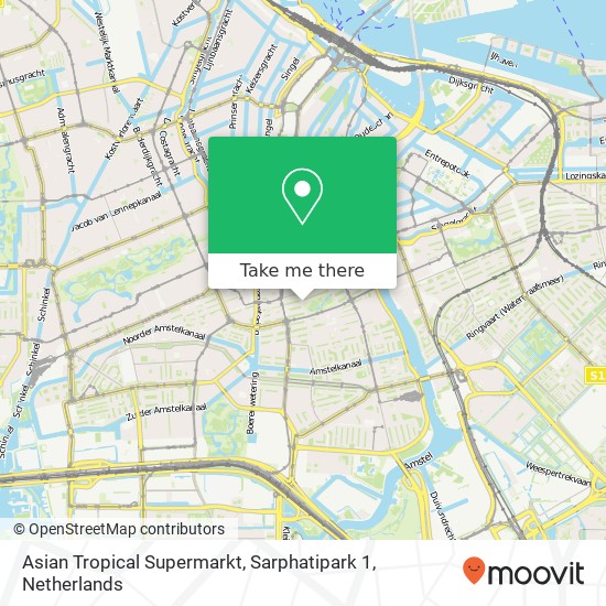 Asian Tropical Supermarkt, Sarphatipark 1 kaart