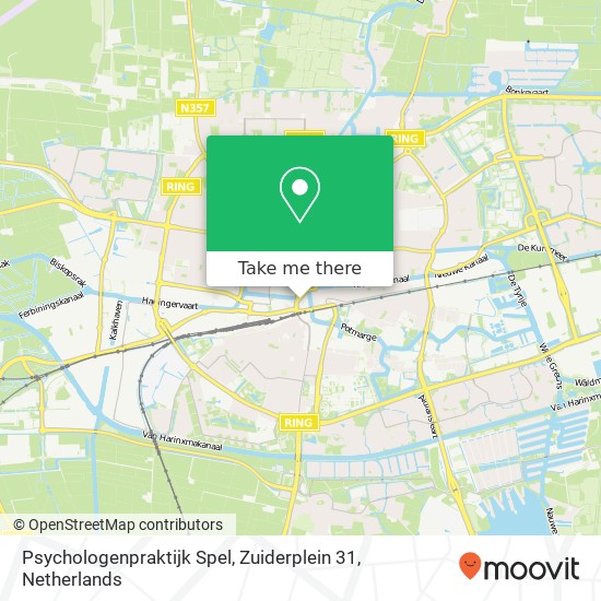 Psychologenpraktijk Spel, Zuiderplein 31 kaart