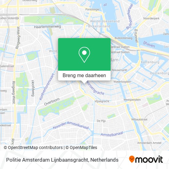 Politie Amsterdam Lijnbaansgracht kaart