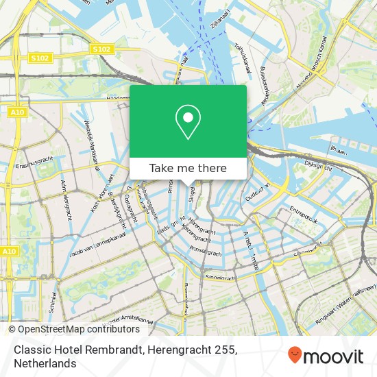 Classic Hotel Rembrandt, Herengracht 255 kaart