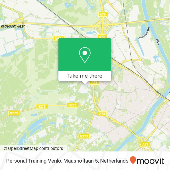 Personal Training Venlo, Maashoflaan 5 kaart