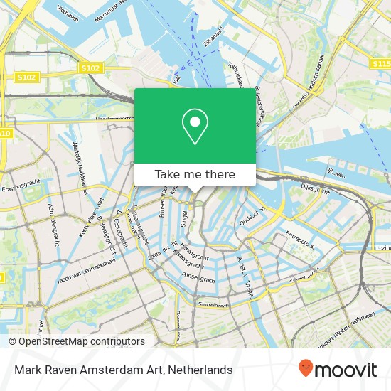 Mark Raven Amsterdam Art, Nieuwezijds Voorburgwal 174 kaart