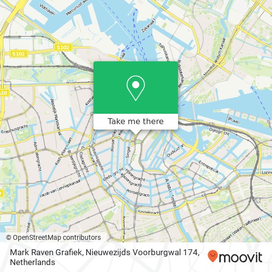Mark Raven Grafiek, Nieuwezijds Voorburgwal 174 kaart