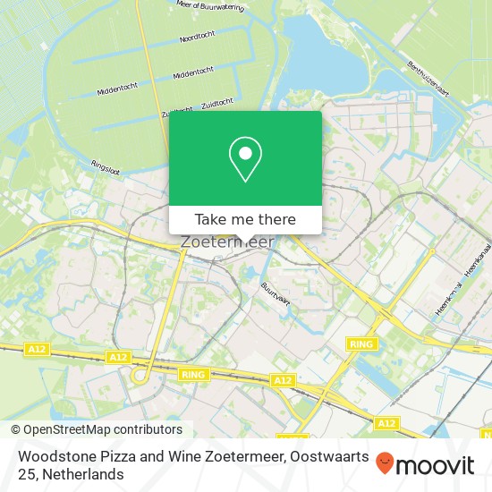 Woodstone Pizza and Wine Zoetermeer, Oostwaarts 25 kaart