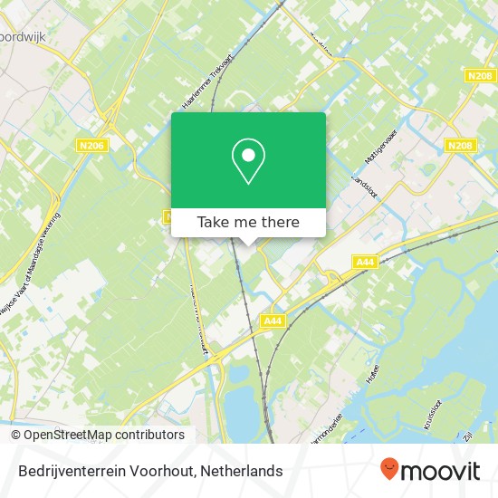 Bedrijventerrein Voorhout kaart