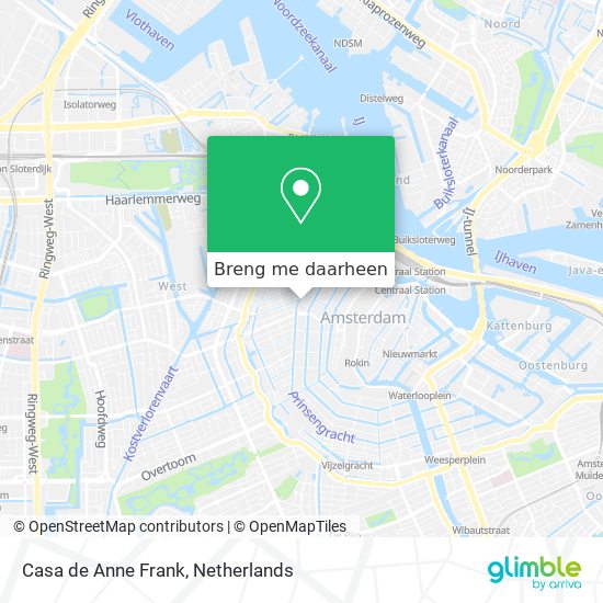 Casa de Anne Frank kaart