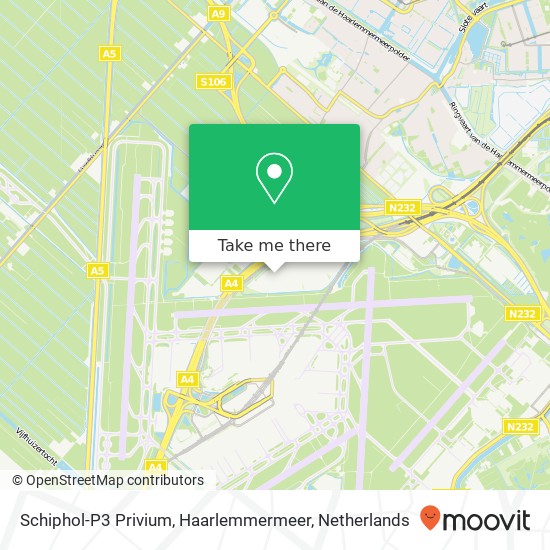 Schiphol-P3 Privium, Haarlemmermeer kaart