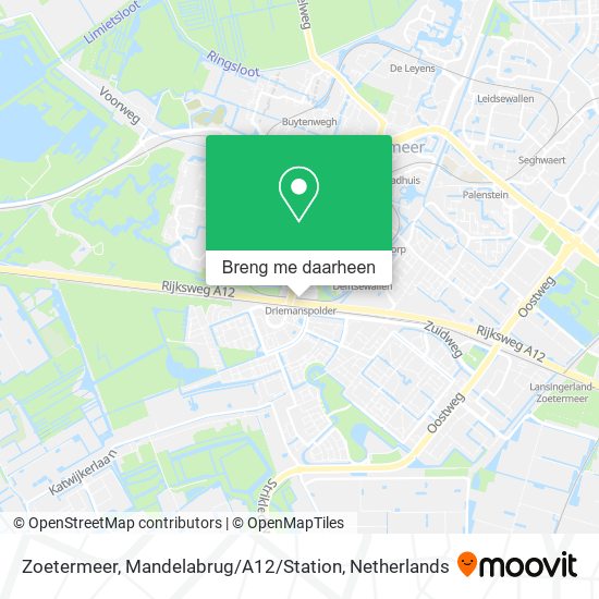 Zoetermeer, Mandelabrug / A12 / Station kaart