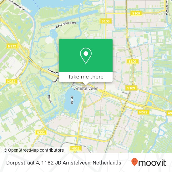 Dorpsstraat 4, 1182 JD Amstelveen kaart