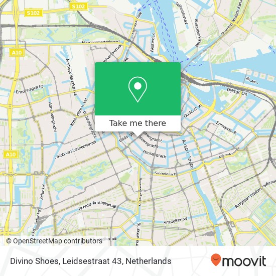 Divino Shoes, Leidsestraat 43 kaart