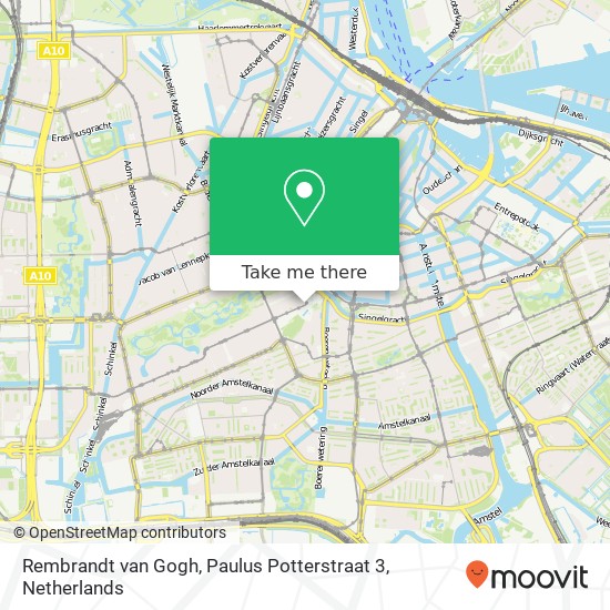 Rembrandt van Gogh, Paulus Potterstraat 3 kaart
