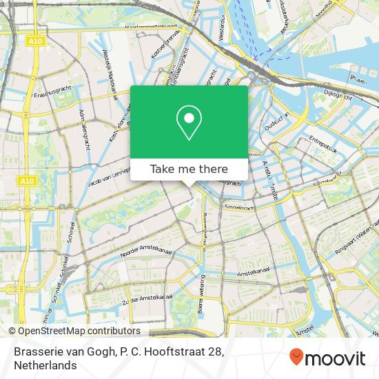 Brasserie van Gogh, P. C. Hooftstraat 28 kaart
