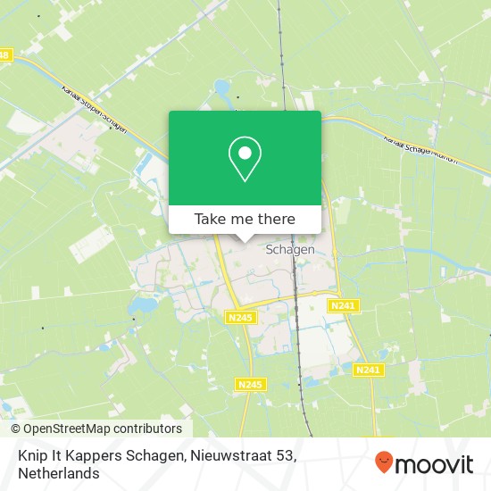 Knip It Kappers Schagen, Nieuwstraat 53 kaart