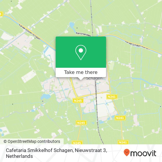 Cafetaria Smikkelhof Schagen, Nieuwstraat 3 kaart