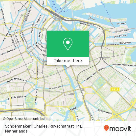 Schoenmakerij Charles, Ruyschstraat 14E kaart