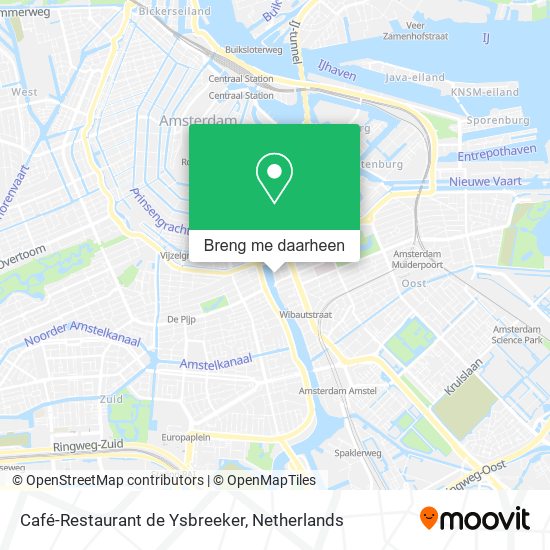 Café-Restaurant de Ysbreeker kaart
