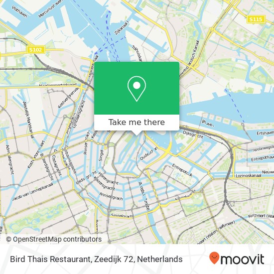 Bird Thais Restaurant, Zeedijk 72 kaart