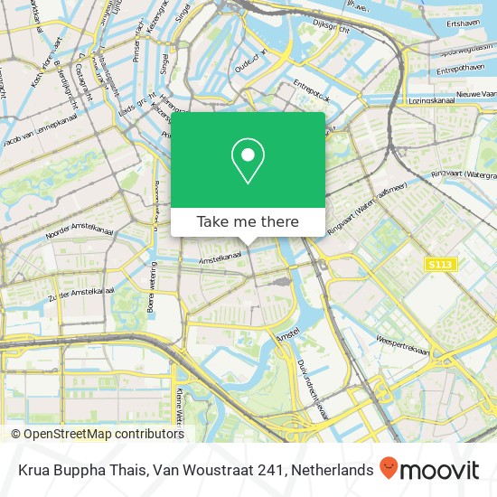 Krua Buppha Thais, Van Woustraat 241 kaart