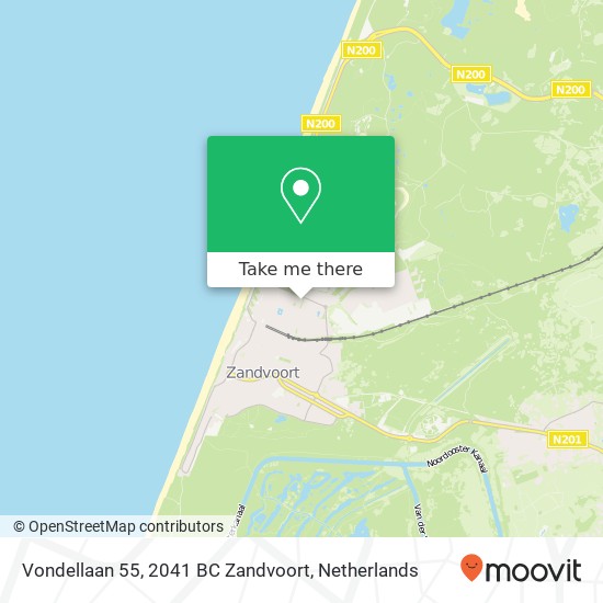 Vondellaan 55, 2041 BC Zandvoort kaart