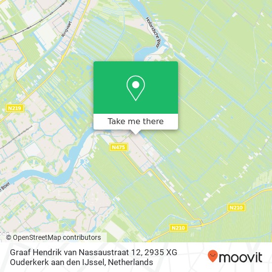 Graaf Hendrik van Nassaustraat 12, 2935 XG Ouderkerk aan den IJssel kaart