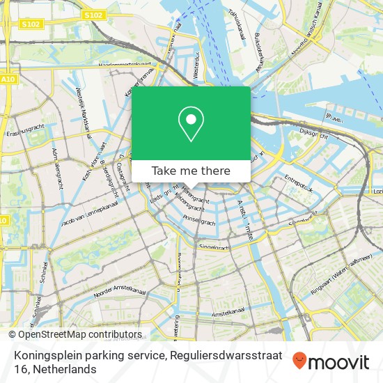 Koningsplein parking service, Reguliersdwarsstraat 16 kaart